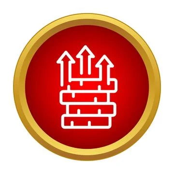 Stacking arrows showing financial growth and progress icon Stock Illustration