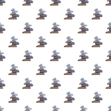 Stacking balanced zen stones seamless pattern background Stock Illustration