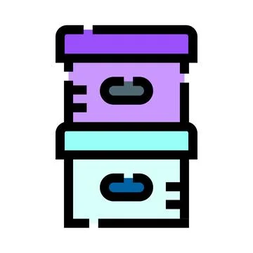Stacking beehive boxes producing honey and wax Stock Illustration