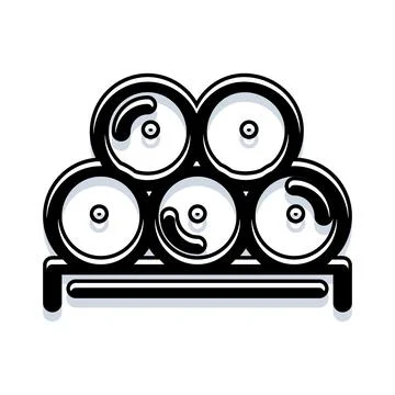 Stacking beer kegs on rack for storage Stock Illustration