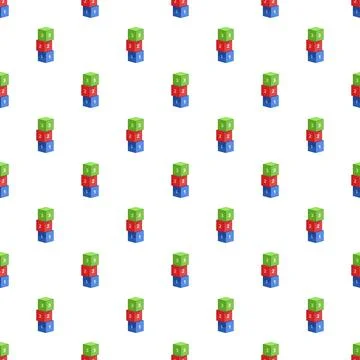 Stacking blocks creating a seamless number pattern 스톡 일러스트