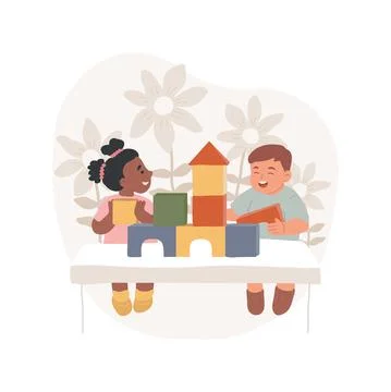 Stacking blocks isolated cartoon vector illustration Ilustración de archivo