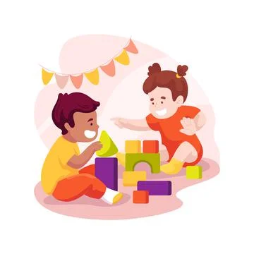 Stacking blocks isolated cartoon vector illustration. Ilustración de archivo