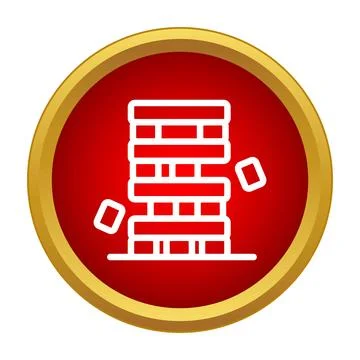 Stacking blocks tower game falling icon Stock Illustration