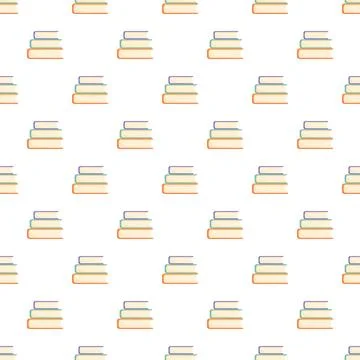 Stacking books seamless pattern for education and knowledge Illustrazione stock