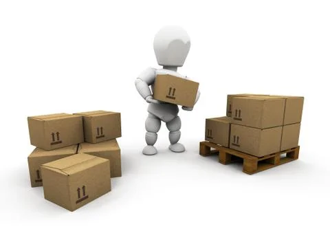 Stacking boxes Stock Illustration