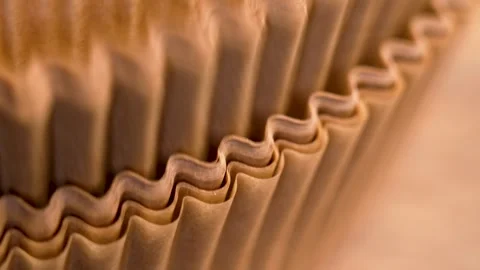 Stacking brown unbleached paper baking cups Stock Footage 301462508