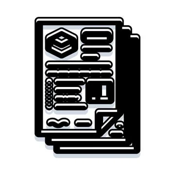 Stacking business document files creating data report icon Stock Illustration