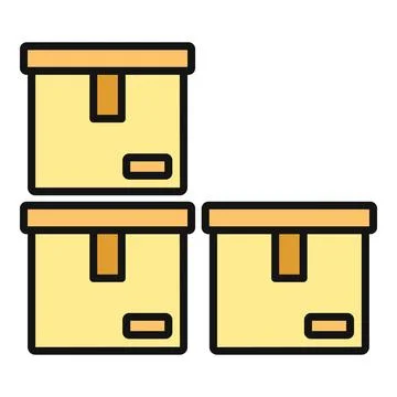 Stacking cardboard boxes for delivery and storage Stock Illustration