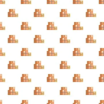 Stacking cardboard boxes seamless pattern for logistics Stock Illustration