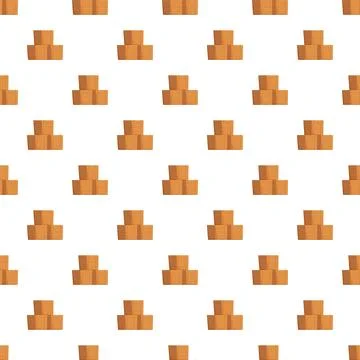 Stacking cargo wooden boxes seamless pattern Stock Illustration