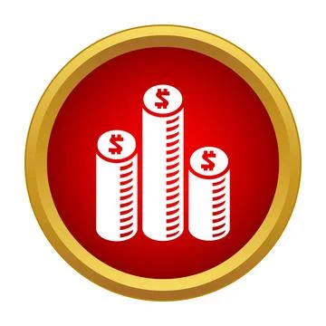 Stacking coin currency dollar sign wealth icon Stock Illustration