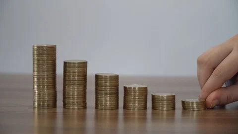 Stacking Coins in Columns Видео 87081824