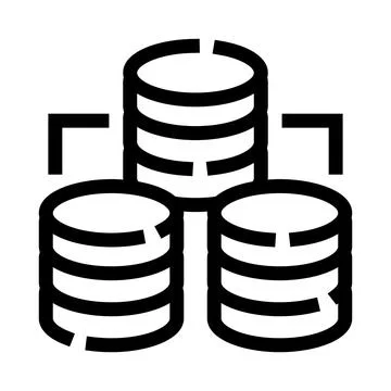 Stacking coins data management financial analysis icon Stock Illustration