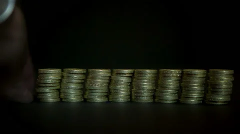 Stacking coins Stock Footage 41398778