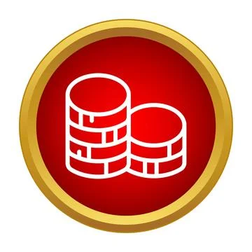Stacking coins icon representing wealth and savings Stock Illustration