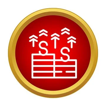 Stacking coins increasing revenue and business profits Stock Illustration