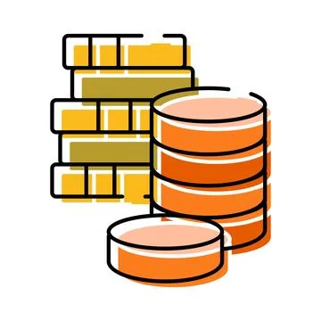 Stacking coins representing saving and investment finance Illustrazione stock
