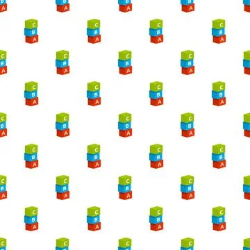 Stacking colorful alphabet blocks creating a seamless pattern Stockillustratie