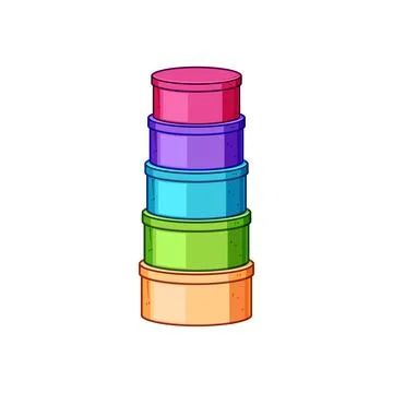 Stacking colorful gift boxes as a toy Stock Illustration
