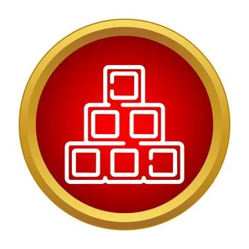 Stacking cubes building a structure hierarchy icon Stock Illustration