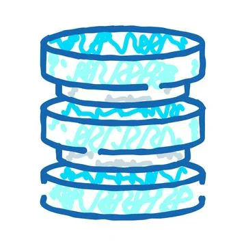Stacking data storage servers technology icon Illustrazione stock
