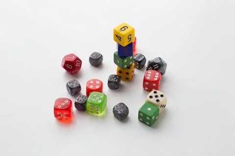 Stacking dice gambling dice Stock Photos