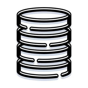 Stacking digital data for computing and storage Ilustração Stock