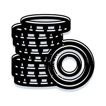 Stacking gambling chips for high stakes betting game Stock Illustration