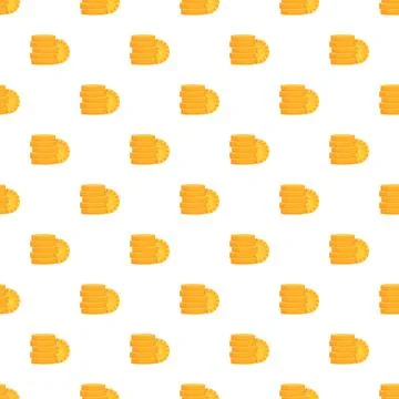 Stacking gold coins creating seamless money pattern Illustrazione stock