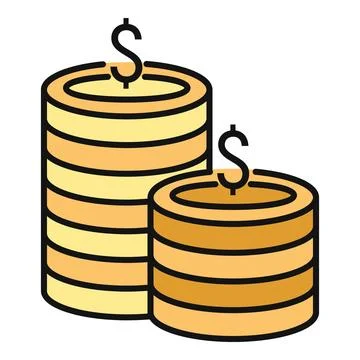 Stacking gold coins representing financial growth and investment Stock Illustration