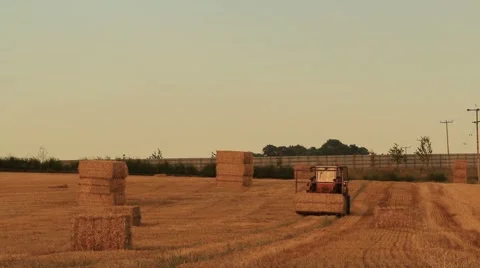 Stacking Hay Bales Stock Footage 41699067
