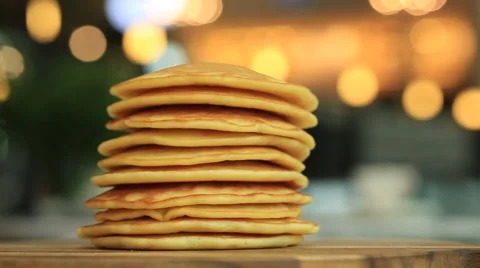 Stacking homemade pancakes, full HD Stock Footage 51642121