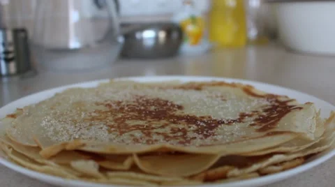 Stacking Hot Pancakes Vídeo Stock 47084477