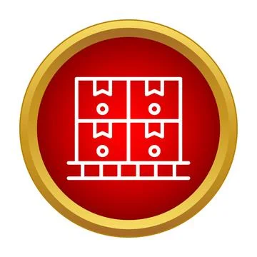 Stacking inventory boxes on pallet icon for logistics イラスト素材