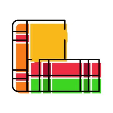 Stacking knowledge with colorful book library education concepts Stock Illustration