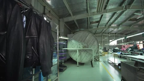 Stacking machine and leather jacket Video stock 202462636