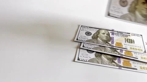 Stacking or counting dollar bills Stock Footage 330099447