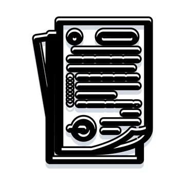 Stacking papers black and white document icon Stockillustratie