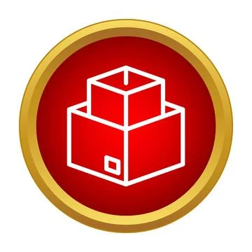 Stacking parcel boxes icon for shipping delivery Stock Illustration