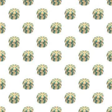 Stacking poker chips creating seamless gamble pattern Stock Illustration