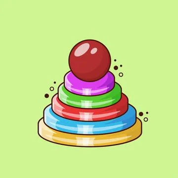 Stacking Pyramid Rings Toy Vector Stock Illustration
