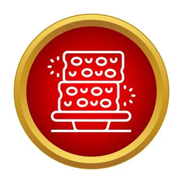 Stacking raw honeycomb blocks on a plate icon Stock Illustration