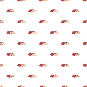 Stacking red construction bricks seamless pattern tiling Stock Illustration