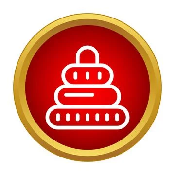 Stacking ring toy icon for baby development Stock Illustration
