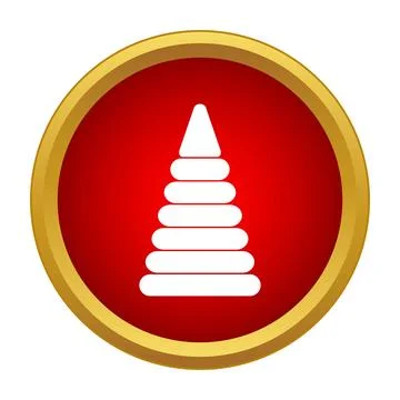 Stacking ring toy icon for childhood development イラスト素材
