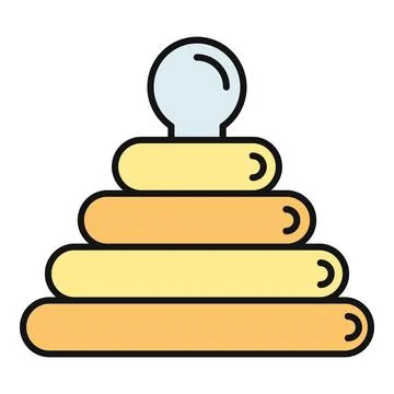 Stacking ring toy representing infant play and early learning Stock Illustration