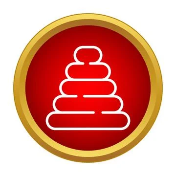 Stacking rings toy icon for early childhood education Illustrazione stock