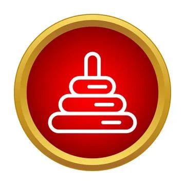 Stacking rings toy icon representing childhood development Stock Illustration