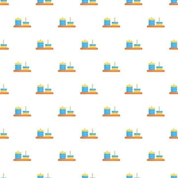 Stacking rings toy seamless pattern for kids education 스톡 일러스트